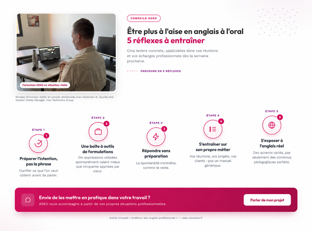 5 réflexes pour être plus à l’aise en anglais à l’oral au travail – conseils ADEO